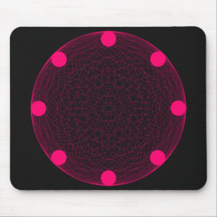Neon Pink Mandala Mousepad (Black) – Customisable
