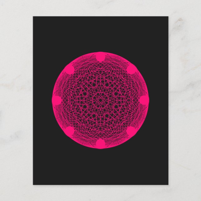 Neon Pink Mandala on Black Flyer – Customisable (Front)