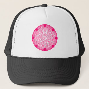 Neon Pink Mandala Trucker Hat – Customisable