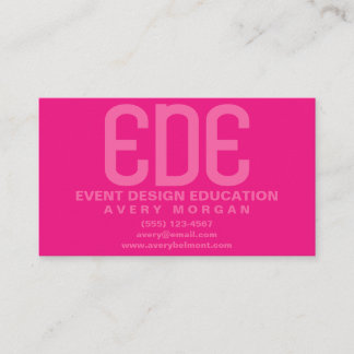 Neon Pink Minimal Business Card