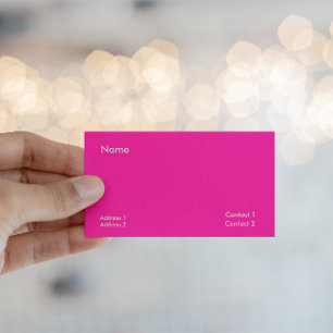 neon pink -minimalist business card