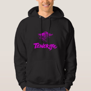 Neon Pink Mount Teide Tenerife Volcano Hoodie