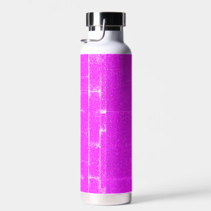 Neon Pink Noise Texture Water Bottle