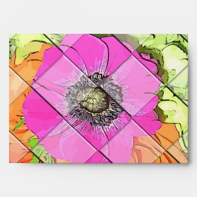 Neon Pink Orange and Green Envelope (Front)