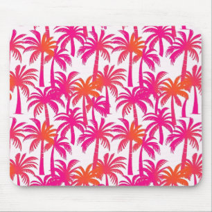 Neon Pink Orange Palm Tree Ibiza Mouse Pad