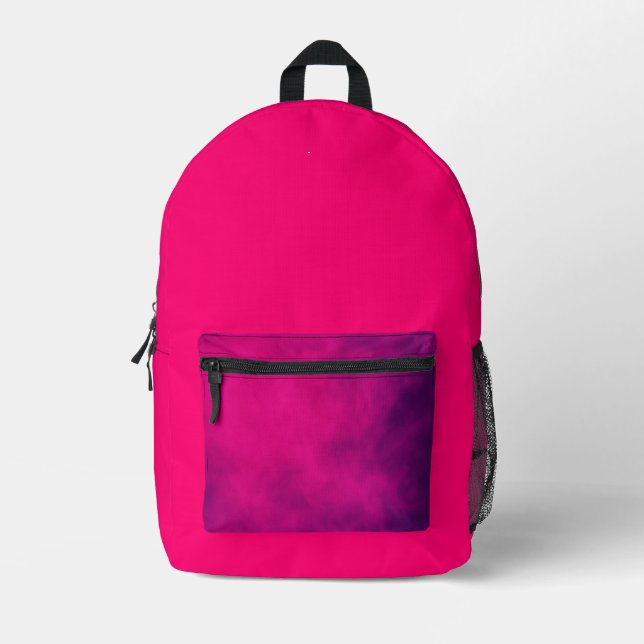 Neon Pink & Purple Accent Backpack – Customisable (Front)