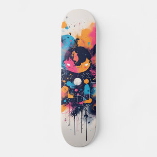 Neon Pink Skateboard, Glow-in-the-Dark Skateboard, Skateboard