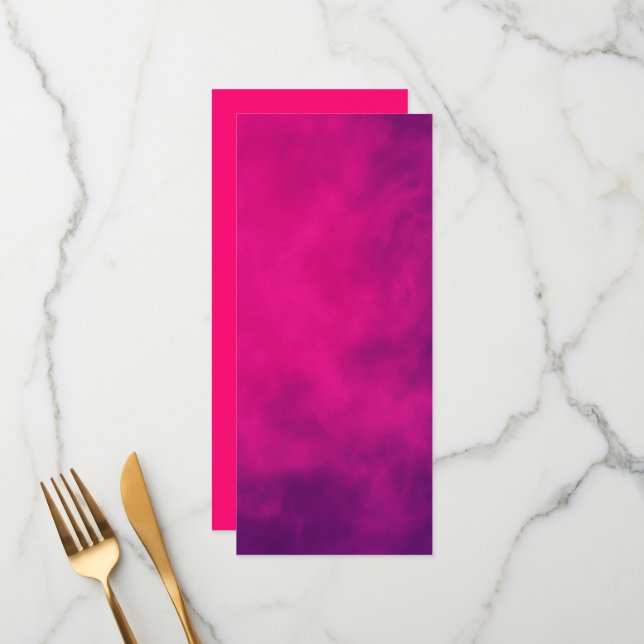 Neon Pink Smoke Double-Sided Menu – Customisable (Front/Back In Situ)