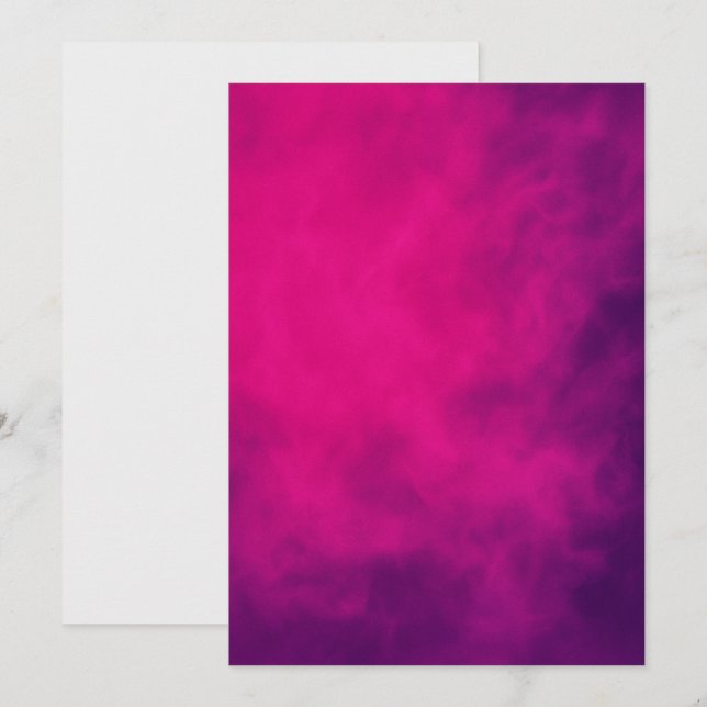 Neon Pink Smoke Flat Holiday Card – Customisable (Front/Back)