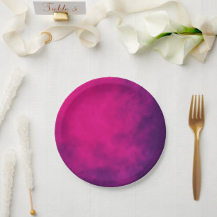 Neon Pink Smoke Paper Plates – Customisable