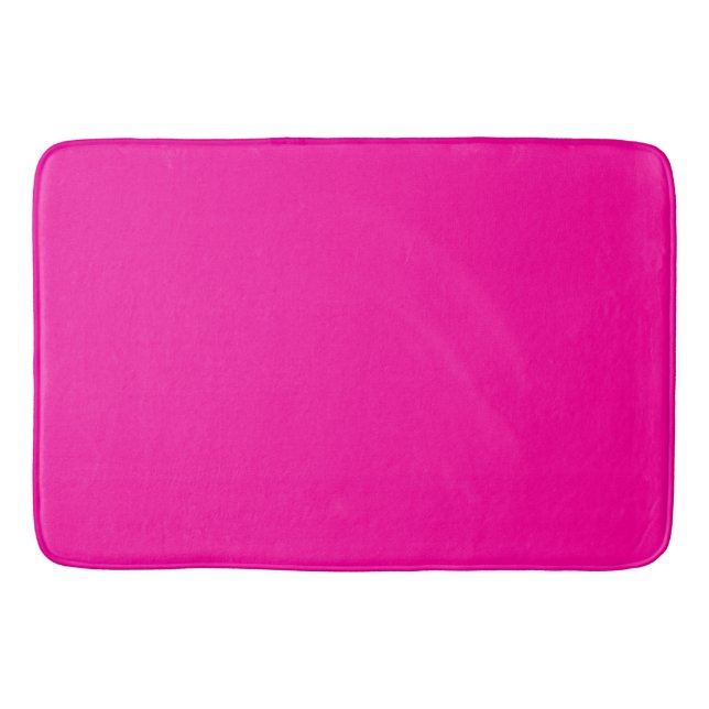 Neon Pink Solid Colour Bath Mat (Front)
