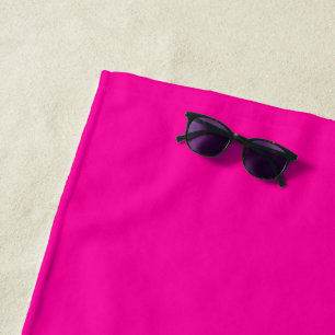 Neon Pink Solid Colour Beach Towel
