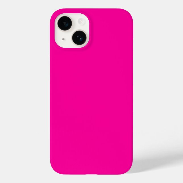 Neon Pink Solid Colour Case-Mate iPhone Case (Back)