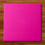 Neon Pink Solid Colour Ceramic Tile<br><div class="desc">A vibrant and electrifying pink that is full of energy and excitement.Reminiscent of neon signs illuminating a bustling city nightlife or the vivid hues of tropical flowers,  this colour is bold,  playful,  and unapologetically lively.Perfect for making a striking statement.</div>