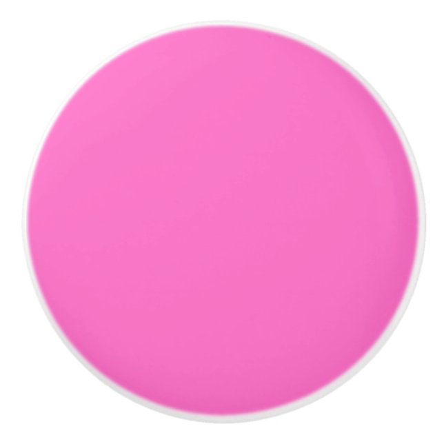 Neon Pink Solid Colour | Classic Ceramic Knob (Front)