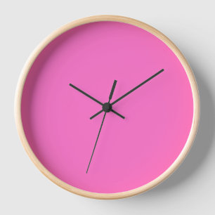 Neon Pink Solid Colour   Classic Clock