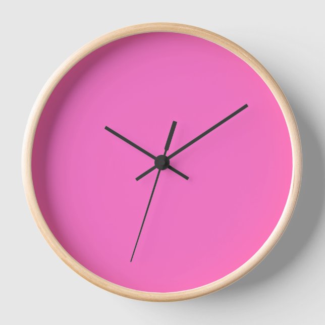 Neon Pink Solid Colour | Classic Clock (Front)