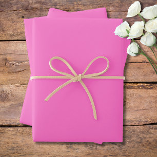 Neon Pink Solid Colour   Classic   Elegant Wrapping Paper Sheet