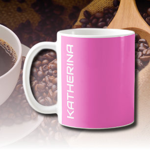 Neon Pink Solid Colour Classic Personalised Coffee Mug