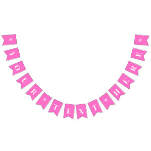 Neon Pink Solid Colour Custom Bunting