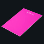 Neon Pink Solid Colour Customise It Notepad<br><div class="desc">This product is featured in Neon Pink,  a very bright,  vibrant pink colour. Easily customise this product with your own text,  image or photo.</div>