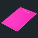 Neon Pink Solid Colour Customise It Notepad<br><div class="desc">This product is featured in Neon Pink,  a very bright,  vibrant pink colour. Easily customise this product with your own text,  image or photo.</div>