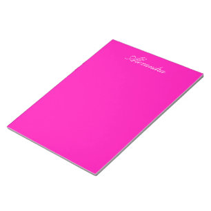 Neon Pink Solid Colour Customise It Notepad