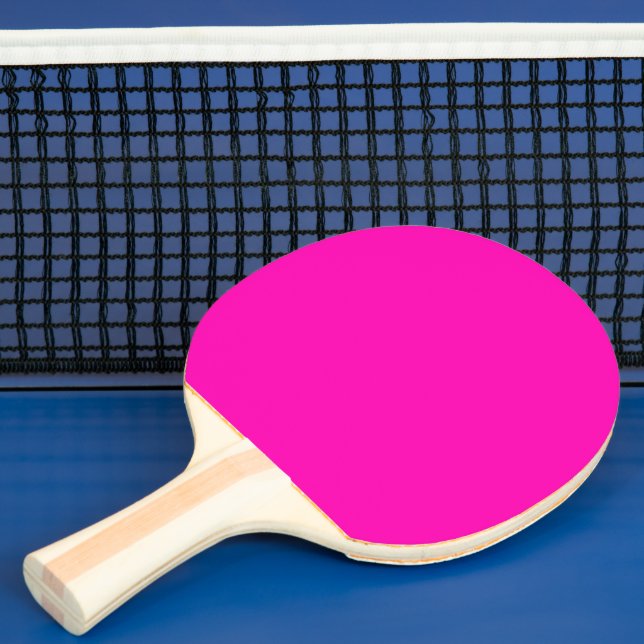 Neon Pink Solid Colour Customise It Ping Pong Paddle (Insitu)