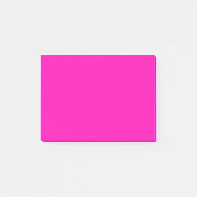 Neon Pink Solid Colour Customise It Post-it Notes (Front)
