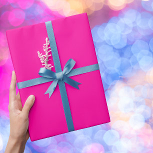 Neon Pink Solid Colour Wrapping Paper