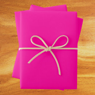 Neon Pink Solid Colour Wrapping Paper Sheet
