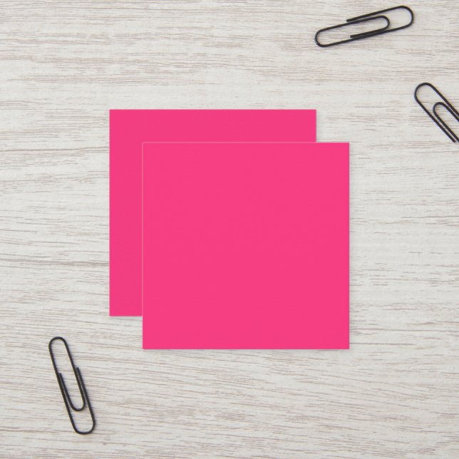Neon Pink Square Business Card (Front/Back In Situ)