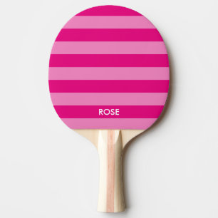 Neon pink stripe table tennis ping pong paddle