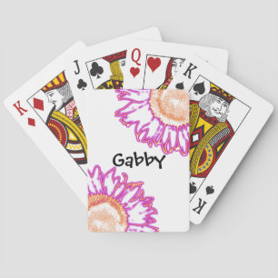 Neon Pink Sunflowers  Playing Cards