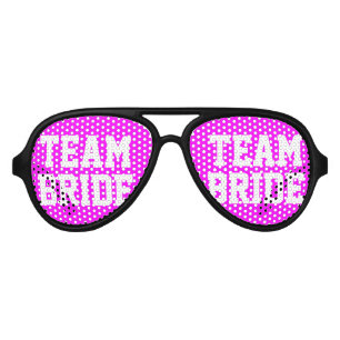 Neon pink Team Bride bachelorette party shades