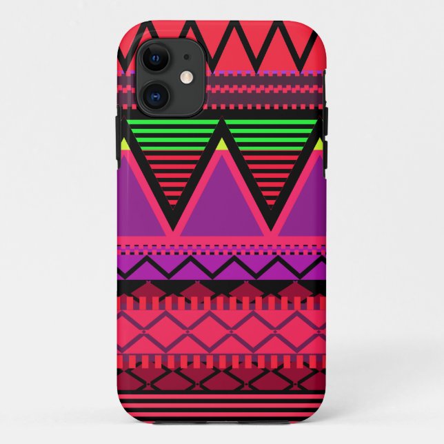 Neon Pink Tribal Case-Mate iPhone Case (Back)