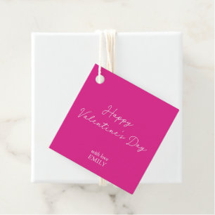 neon pink Valentine's Day Favour Tags