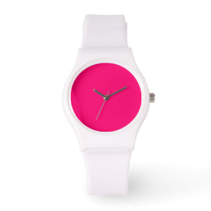 Neon Pink & White Minimalist Watch – Customisable