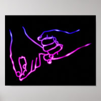Neon Pinky Promise Minimal Line Art Cute Simple