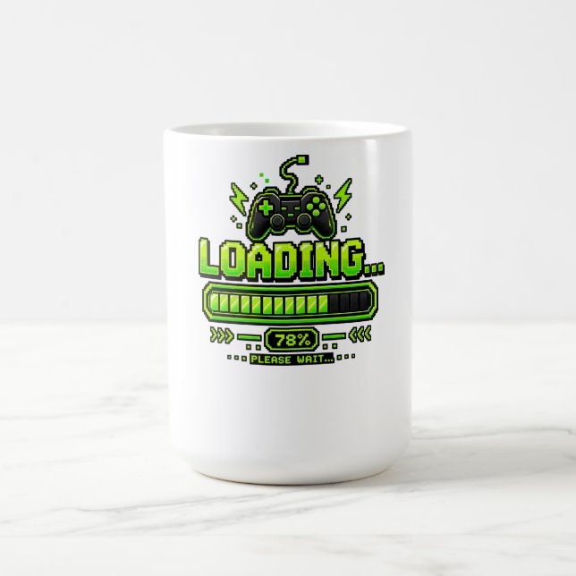 Neon Pixel Art Gamer Controller Coffee Mug (Center)