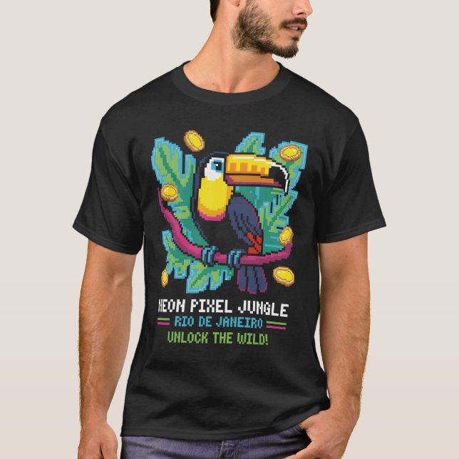 Neon Pixel Jungle T-Shirt (Front)