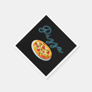 Neon Pizza Sign Napkin