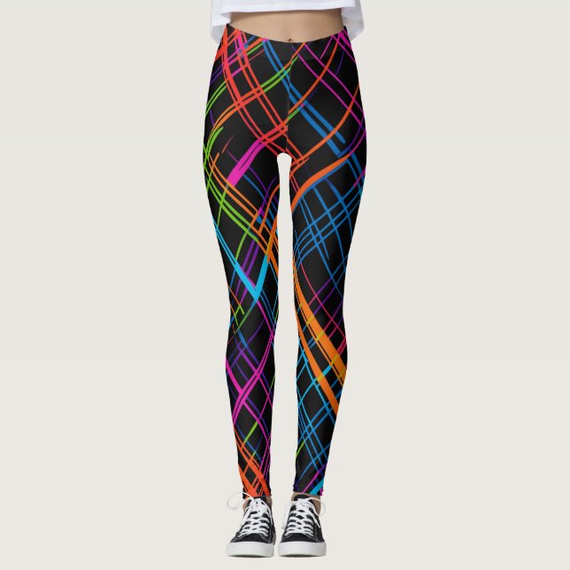 Neon Plaid leggings (Front)