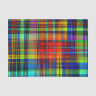 Neon Plaid Tissue Paper