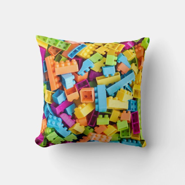 Neon Plastic Building Blocks Cushion (Front)