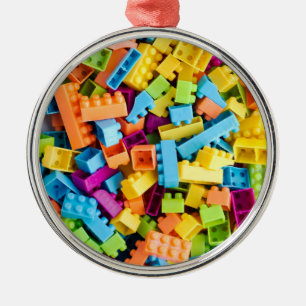 Neon Plastic Building Blocks Metal Ornament