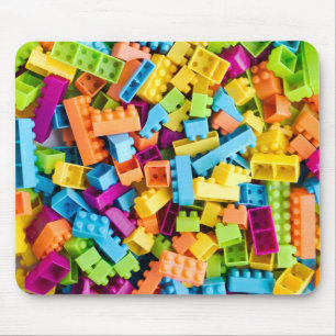 Neon Plastic Building Blocks Mouse Pad