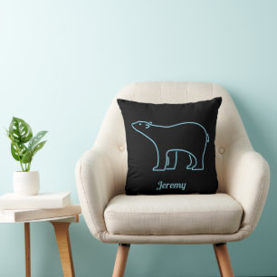 Neon Polar Bear Personalised Cushion