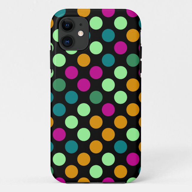 Neon Polka Dots | Pink Green Yellow Aqua Case-Mate iPhone Case (Back)