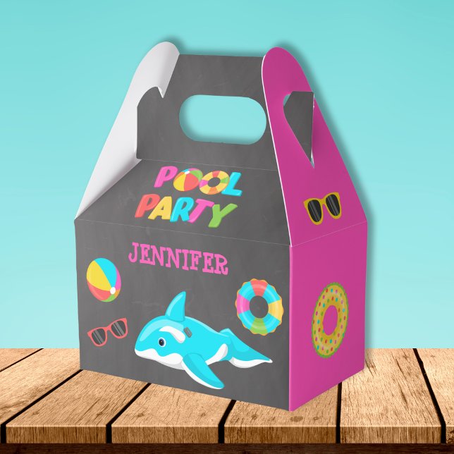 NEON POOL PARTY ORCA FLOAT FAVOUR BOX (Creator Uploaded)